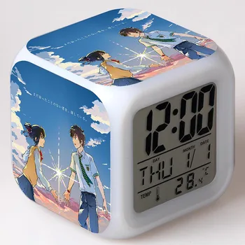 Japonijoje Manga Savo Vardą duomenys LED Laikrodis-Žadintuvas Spalvinga Flash Naktį Šviesos Jūsų Vardas Anime veiksmo ir žaislas duomenys