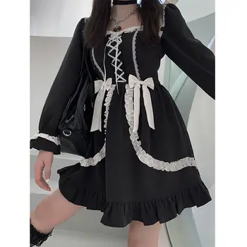 Japonijos Gothic Lolita Dress Mergaitė Kratinys Derliaus Dizaineris Mini Suknelė Japonija Stiliaus Kawaii Drabužių Patenka Suknelės Moterims 2021