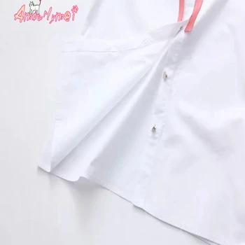 Japonijos Mokyklinę Uniformą Lolita Marškinėliai 2020 M. Pavasarį Moterų Palaidinė Mori Mergina Ilgomis Rankovėmis Bowknot Peter Pan Apykaklės, Baltos Palaidinės, Topai