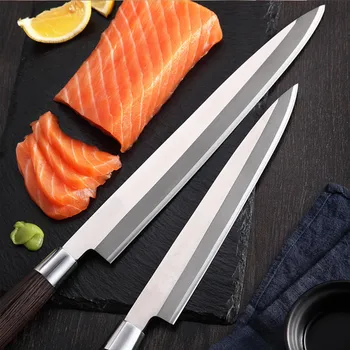 Japonijos Sashimi Peilis Virėja Sushi Yanagiba peiliai 7CR17 Nerūdijančio 440C Plieno, Lašišos Filė Smulki virtuvės peiliai