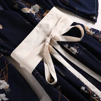 Japonijos Streetwear Moterų Kimono Yukata Tradicinių Geiša Vintage Drabužiai, Spausdinimo Mados V-kaklo Suaugusiųjų Suknelė Mergaitėms