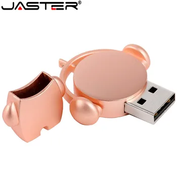 JASTEER Mielas Metalo Animacinių filmų 32GB/64GB Muzikos Vyras USB Flash Drive 16GB Pen Drive Flash Memory Stick U Disko (per 10 vnt nemokama LOGO