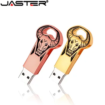 JASTER Pen Diskas 32 GB Goud / Rose Gold Bull Vadovas USB Flash Drive, 4 Gb, 8 Gb, 16 Gb, 64 Gb Gepersonaliseerde Pen Drive USB Atminties S