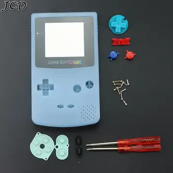 JCD Aišku, Būsto Shell Padengti Nintendo Gameboy Color Žaidimų Konsolės, GBC Apvalkalas su mygtukų rinkiniai lipdukas, etiketė įrankiai