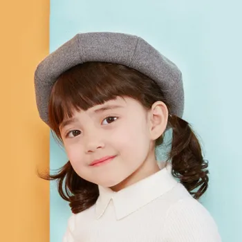 JIFANPAUL rudens ir žiemos nauja vaikų vientisos spalvos megzta beretė lauko atsitiktinis mados skrybėlę medvilnės mergina kūdikių mielas beretė