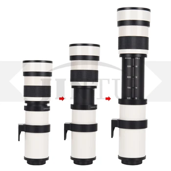 JINTU Balta 420-800mm F/8.3 teleobjektyvą +2x objektyvas 420-1600mm Canon 1000D 1100D 1200D 1300D 2000D 4000D 350D 450D 550D Atėjo