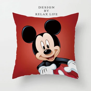 Juoda ir Balta Animacinių filmų Mickey Mouse Minnie Mouse Pagalvėlė Padengti Dekoratyvinių pagalvių Užvalkalai 45x45cm Vaikų, Suaugusių Sofa-Lova
