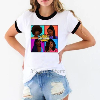 Juoda ir dope juokinga t marškinėliai black girl magic t-shirt moterims, vasaros top hip-hop marškinėliai BLM estetinės drabužius 90s draugais marškinėlius
