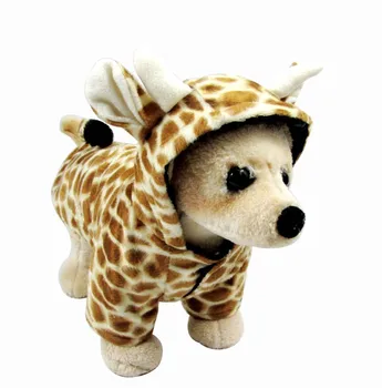 Juokinga halloween šuo žirafa drabužių, kostiumų cosplay žiemą šiltas Vilnos šuo naminių kačių kailio striukė mažų šunų hoodie drabužių pet