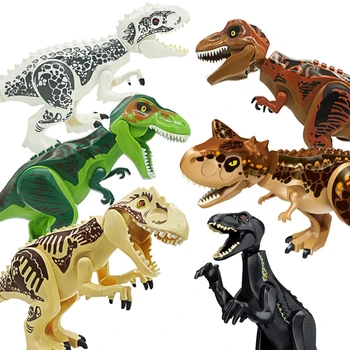 Juros periodo Parkas Pasaulyje, 2 Blokai Dinozaurai Duomenys Plytų Tyrannosaurus Rex Indominus Rex I-Rex Surinkti Vaikams Žaislai Berniukams