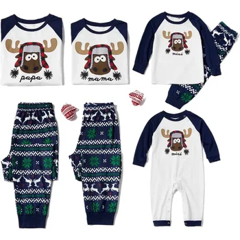 Kalėdų drabužius kalėdų pižama berniukams ir mergaitėms pajama nustatyti šeimos atrodyti kalėdų dovana berniukas drabužiai