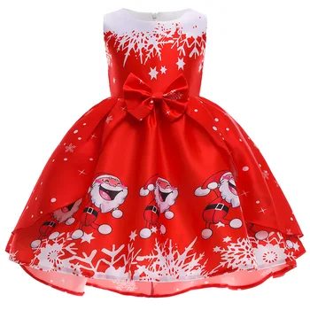 Kalėdų Kūdikio Merginos Kostiumas Bowknot Princesė Suknelės Animacinių Filmų Spausdinimo Suknelė Mergaitėms Pettiskirt Etape Kostiumas 2020 M. Rudenį＆Žiemos Naujas
