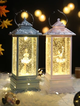 Kalėdų snaigės lempos kūrybos dovana music box sniego žibintų vėjo lempos Šiaurės ornamentu crystal ball music box