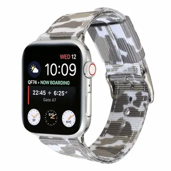 Kamufliažas Nailono Diržas Apple Watch Band 42 44mm 38 40mm Kvėpuojantis Drobės Apyrankė iWatch Serijos 6 5 4 3 2 1 Watchband