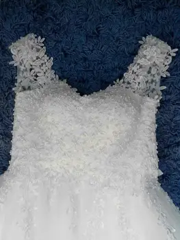 Kamuolys Chalatai Spagečiai Dirželiai Baltas Dramblio kaulo Tiulio Vestuvių Suknelės 2018 su Perlų Bridesmaid Dresses Santuokos Klientas Dydis