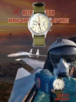 Karinės Nekilnojamojo 1963 M. Bandomąjį Žiūrėti Aviacijos Chronograph Judėjimo Vadovas ST1901 38mm ir 40mm Skersmens Unikali Kolekcija Vyrams Laikrodžiai