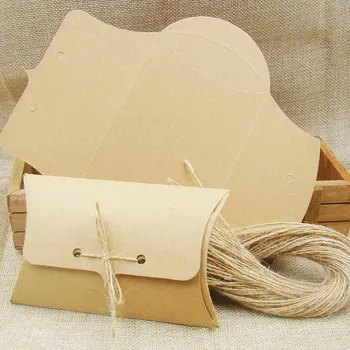 Karšto pardavimas naujų kraft/balta/juoda pagalvė pakavimo dėžutė 30pcs +30pcs string, saldainiai /vestuves /event dovana stroage popieriaus pagalvę dėžutę