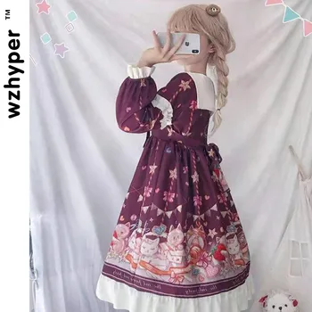 Karšto Pardavimo Katė Modelio Gothic Lolita Dress Harajuku Gatvės Mados Kryžiaus Cosplay Moterų Lankas Suknelė Japonijos Minkštas Sesuo Stiliaus Suknelė