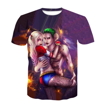 Karšto Pardavimo Klounas Marškinėliai Vyrams/Moterims Joker Veidas 3D Atspausdintas Teroro Mados marškinėliai Dydis XXS-6XL
