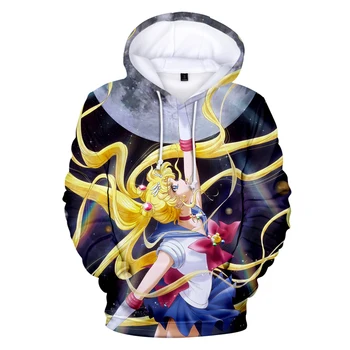 Karšto Pardavimo Sailor Moon 3D Hoodies Vyrų/moterų 2019 Mados Cute Girl 3D Spausdinimo Anime Hoodie Populiarus Laisvalaikio Harajuku Stiliaus Palaidinės