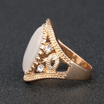 Karšto Parduoti Derliaus Papuošalai Aukštos Kokybės Opalas Žiedai Moterų Klasikinio Stiliaus Tuščiaviduriai Mozaikos Gun Black Crystal Priedai Žiedas