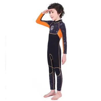 Karšto Vienas Gabalas Full Body ilgomis Rankovėmis maudymosi kostiumėlį Vaikai Wetsuit Berniukai 2,5 mm Uv Apsauga Išlaikyti Šiltas, Nardymas Wetsuit