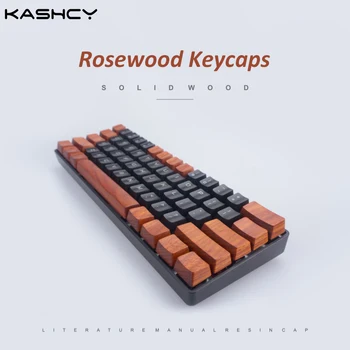 Kashcy medienos keycap mechaninės klaviatūros raudonmedžio kietų medinių keycaps tarpo klavišą 