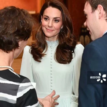 Kate Middleton Viename Krūtinėmis Ilgomis Rankovėmis Elegantiškas Temperamentas Slim Šalies Midi Suknelė Moterims Nauji Aukštos Kokybės Mados Kilimo Ir Tūpimo Tako