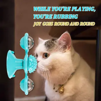 Katė vėjo malūnas Žaislas Juokinga Masažas Pasukti Kačių Žaislai Su Katžolių kačių reikmenys naminių žaislų su žėrintis kamuolys