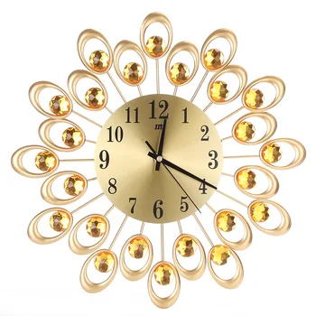 Kaustytomis geležies aukso kambarį sieninis laikrodis kūrybinių mados elektroninis laikrodis Europos stiliaus miegamojo kvarco sieninis laikrodis