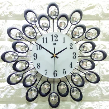 Kaustytomis geležies aukso kambarį sieninis laikrodis kūrybinių mados elektroninis laikrodis Europos stiliaus miegamojo kvarco sieninis laikrodis