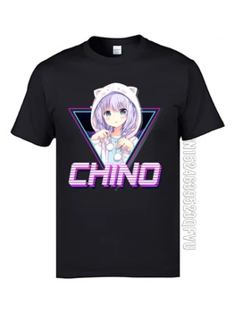 Kawaii Anime Dizaino marškinėliai Nauja Triušių Chino Kafuu Estetinės Normalus Marškinėliai Crewneck Grynos Medvilnės Berniukas Marškinėliai, Sporto