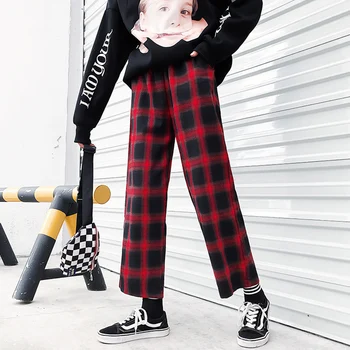 Kelnes Moterys Pledas korėjos Stilius Laisvas Kišenės Hip-Hop Streetwear Tiesiai Moteriški Laisvalaikio Studentams Visas rungtynes, Elegantiškos Kelnės 2020 m.
