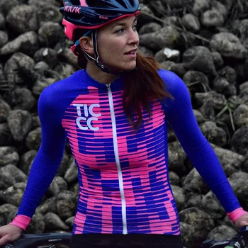 Kembridžo Dviračių džersis Moterų Ticcc Rudenį visą rankovės dviračių drabužių viršūnes Moterų dviračių drabužių Trumpas rankovėmis MTB DRABUŽIAI