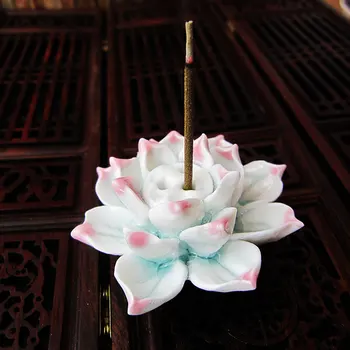 Keramikos Lotus Gėlės Formos Smilkalų Degiklis Stick Kūgio Degiklio Laikiklis Smilkalų Bazės Plug Namų Puošybai Smilkalų Degiklis Klijuoti Laikiklį