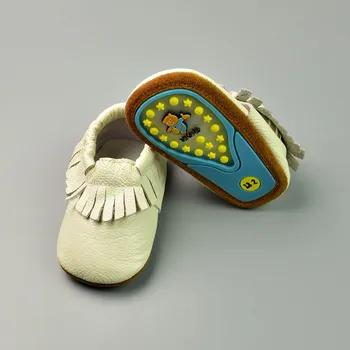 Kietos Gumos Soled Mados natūralios Odos Naujagimiui Vaikams, batai Pirmas Vaikštynės Lauko Batai Bamblys Mokasinai Neslidžios
