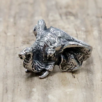 Klasikinis Dramblys Galvą Žiedas 316L Nerūdijančio Plieno Gyvūnų Žiedas Vyrų Punk Dviratininkas Žiedai Senovinių Genčių Amuletas Papuošalai