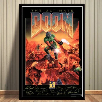 Klasikinis Halo Vaizdo Žaidimai Ultimate Doom Drobės Tapybos Plakatus Spausdina Sienos Meno Nuotrauką Kambarį Namų Dekoro Cuadros