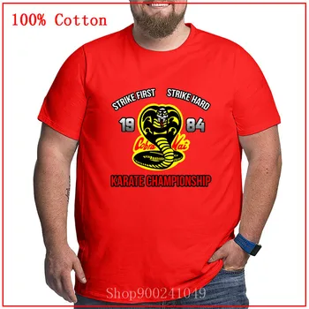 Kobra Ka T-Shirt Streikuoti, Pirmas Streikas Sunku No Mercy Logotipą, vyriški T Marškiniai Plius Dydis Didelis Dydis Didelis Drabužių 4XL 5XL 6XL