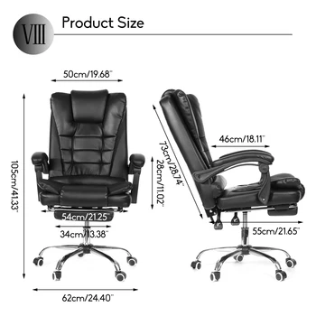 Kompiuterinių Žaidimų Kėdė Guli Masažas Kėlimo Pasukti Kėdžių Kojoms Office Aukščio Pasukama Oda Vykdantysis Masažo Kėdė