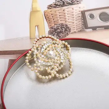 Korėjos madinga Kristalų camellia žiedų pearl sagės, segtukai, papuošalai moterims, sagė priedai