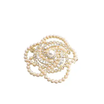 Korėjos madinga Kristalų camellia žiedų pearl sagės, segtukai, papuošalai moterims, sagė priedai