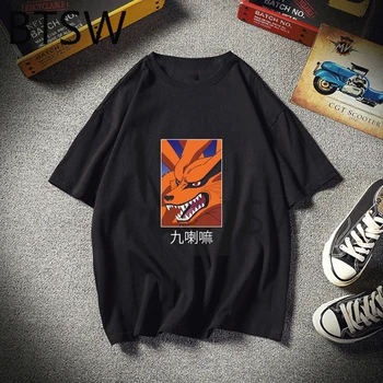 Kurama Kyubi Naruto Anime T Shirt Cool Spausdinti Marškinėliai Juokinga Drabužius Tshirts Žmogus, O Kaklo Ullzang Tee Marškinėliai