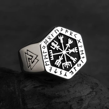Kvadratinis, nerūdijančio plieno žiedai žmogus Šiaurės šalių mitologija Viking rune Indeksas Žiedas bižuterijos Derliaus asmenybės žiedas
