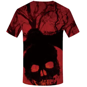 KYKU Prekės Kaukolė T-shirt Vyrai Graffiti marškinėlių 3d Red Marškinėliai Spausdinimo Rašalas Anime Drabužius Gotikos Marškinėlius Spausdinti trumpomis Rankovėmis T shirts