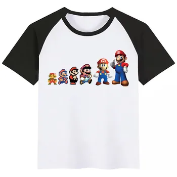 Kūdikis, Berniukas, Mergaitė, Super Mario Mielas Spausdinti MARIO Drabužiai Vaikams Juokinga T-shirt Apvalus Kaklas Vaikų Viršūnės