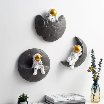 Kūrybos Astronautas Pav 3D Stereo Sienos Kabo Namų Dekoro Astronautas Šiuolaikinės Dervos Amatų Foną Dekoruoti Ornamentais R5418
