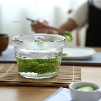 Kūrybos Japonijos Kimchi Indelį Sutirštinto Stiklo Indeliai su Dangteliu Eco-Friendly Švino Marinatas Bakas Namų Virtuvė, Sandėliavimo Konteineriai