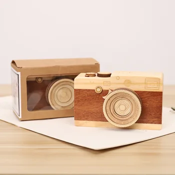 Kūrybos Medinė Kamera Music Box Zakka Namų Dekoravimui Valentino Dienos, Gimtadienio Dovana Music Box Reative Retro kamerų Modelius