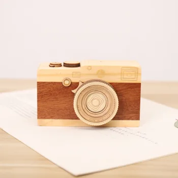 Kūrybos Medinė Kamera Music Box Zakka Namų Dekoravimui Valentino Dienos, Gimtadienio Dovana Music Box Reative Retro kamerų Modelius